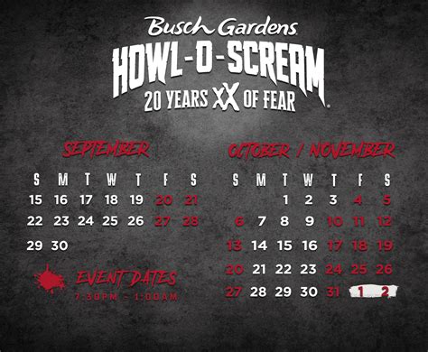 Hallowscream Crowd Calendar