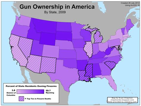 Handgun ownership statistics on display