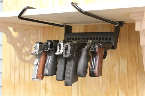 Handgun storage equipment on display