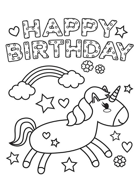 Happy birthday coloring pages for girls with fairies