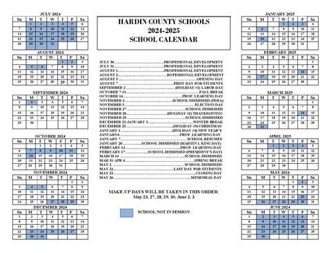 Hardin County Schools Calendar Image 1