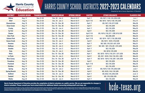 Hcde School Calendar Image 1