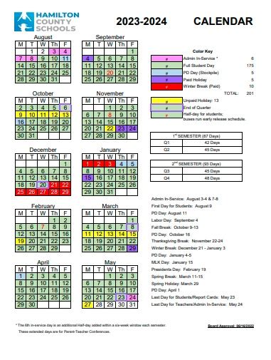 Hcde School Calendar Structure