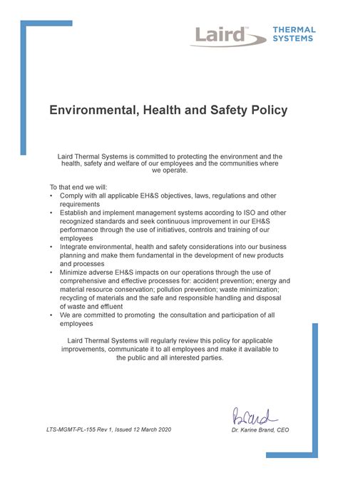 Health Safety Environment Policy