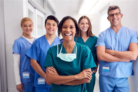 Healthcare professionals working together in a hospital