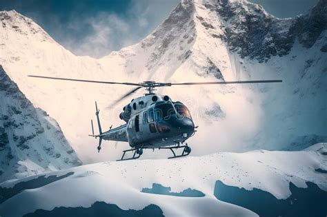 Helicopter Landing on a Mountain