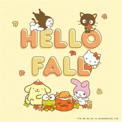 Hello Kitty in an autumn scene