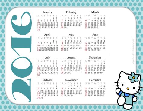 Hello Kitty calendar inspiration