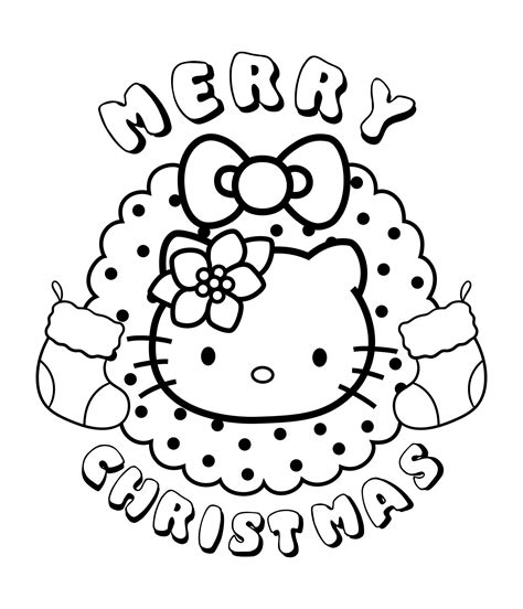 Hello Kitty Christmas coloring page