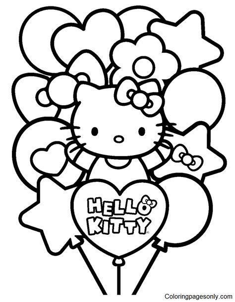 Hello Kitty coloring book pages for adults