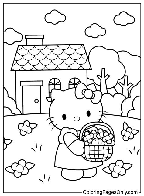 Hello Kitty coloring page themes