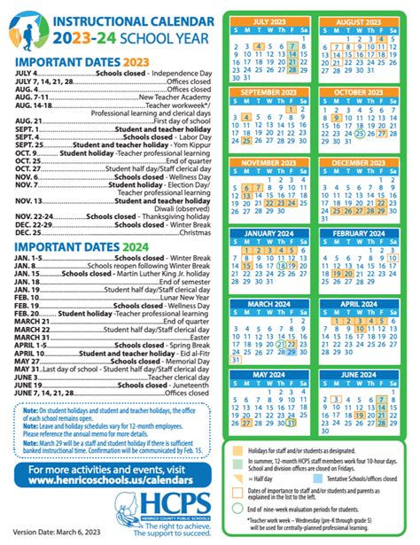 Henrico County Public Schools Calendar