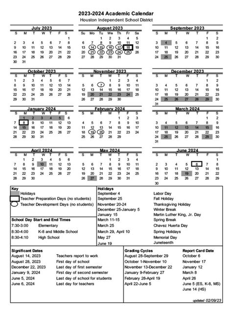 HISD Calendar Image 10