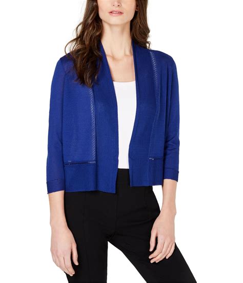 History of Navy Blue Cardigan Sweater