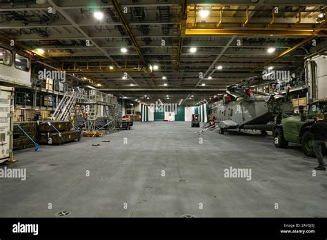 The hangar of the HMS Queen Elizabeth