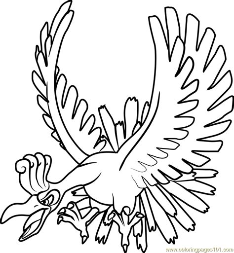 Ho-Oh coloring page for fire-type enthusiasts