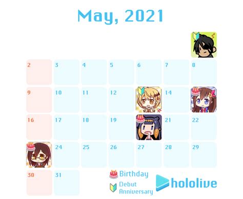 Hololive 2021 Calendar