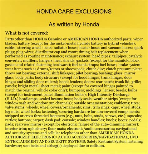 Honda Navi Warranty