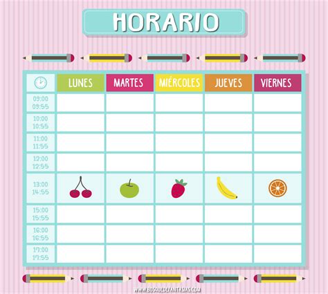 Horario de actividades