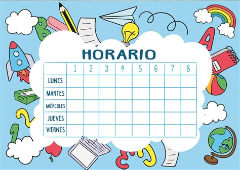 Horario de clase para niños