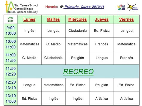 Horario tiempo