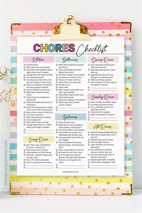 Household Chores List