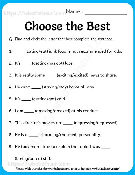 Guidelines for selecting the right worksheets for students