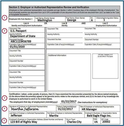 I-9 Form Example