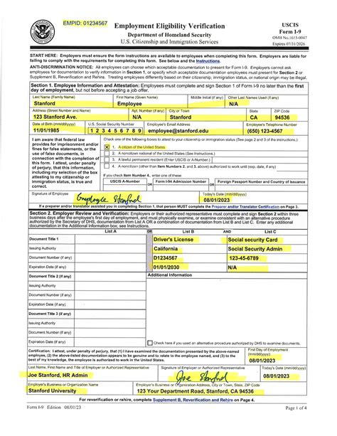 I9 Form Example 2