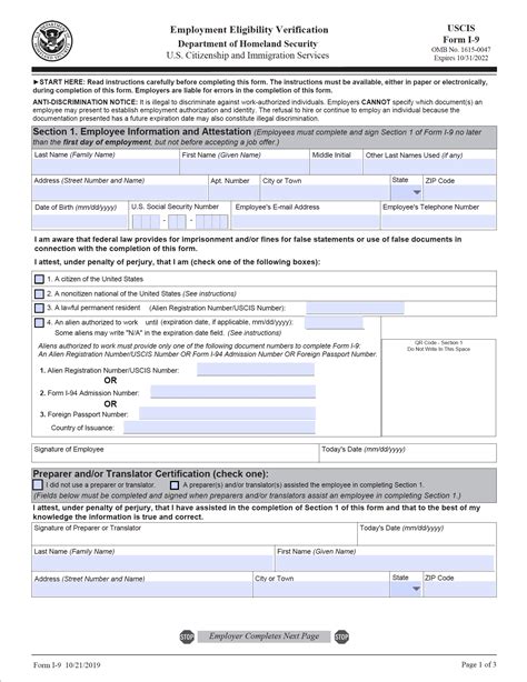 I-9 Form Penalties and Fines