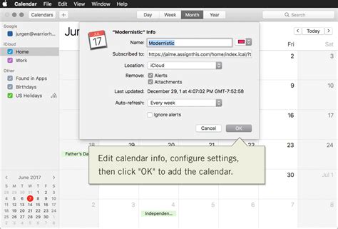 iCal Subscription