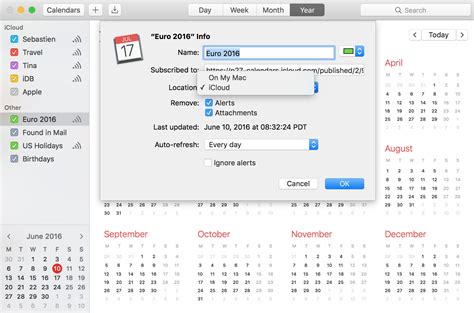 iCloud Calendar Features