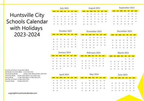 Importance of the Huntsville City Schools Calendar for Teachers