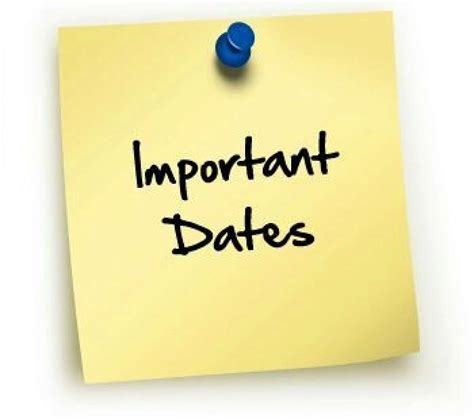 Important Dates and Events