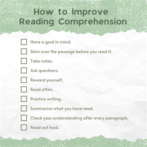 Improve reading comprehension