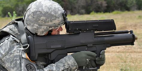 Grenade launcher in use