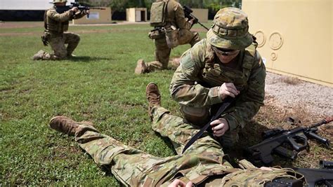 Infantry soldiers in combat