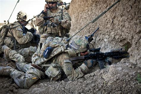 Infantry soldiers in action