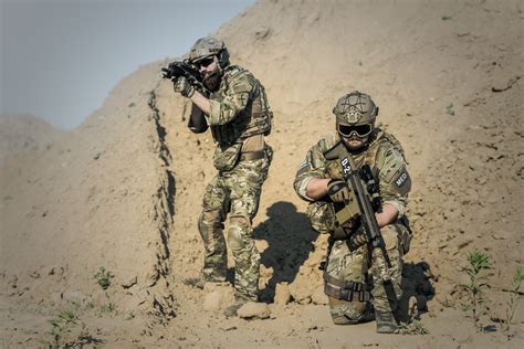 Infantry soldiers in desert combat