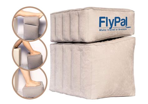 Inflatable foot rest for airplanes