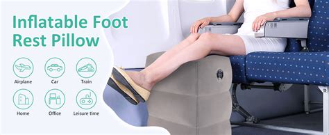 Inflatable foot rest for airplanes