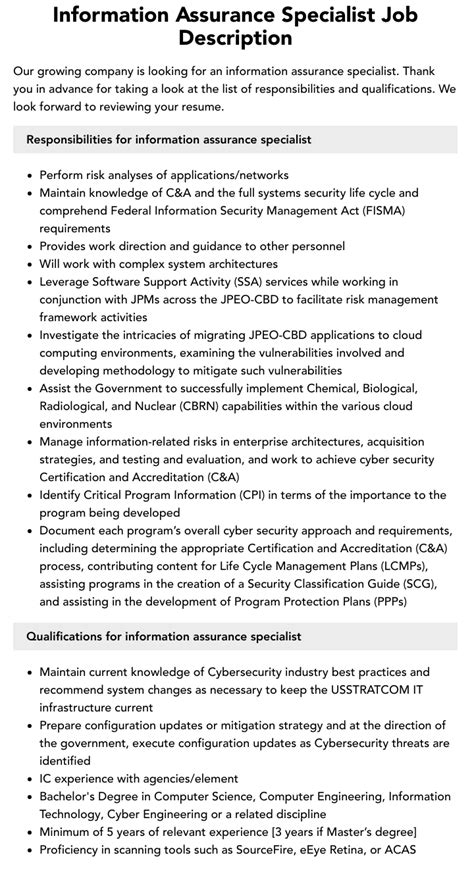 Information Assurance Specialist Military Jobs Image 4