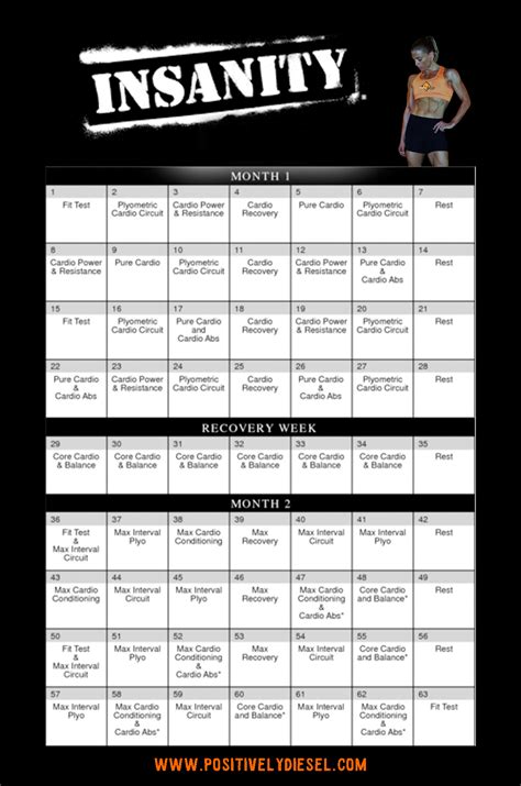 Insanity Calendar Tips