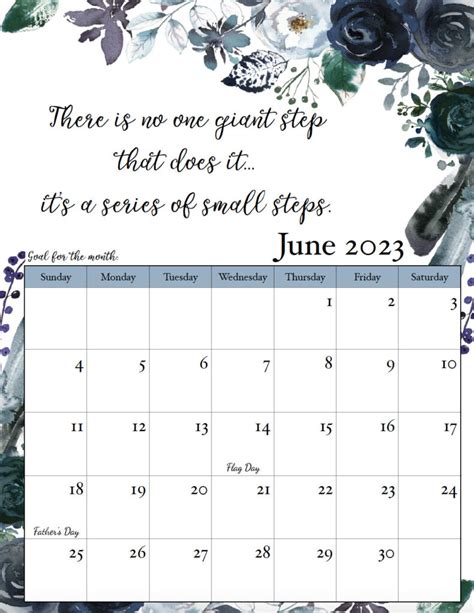 Inspirational June Calendar Prints