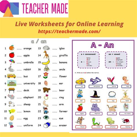 Interactive Worksheets for Kindergarten