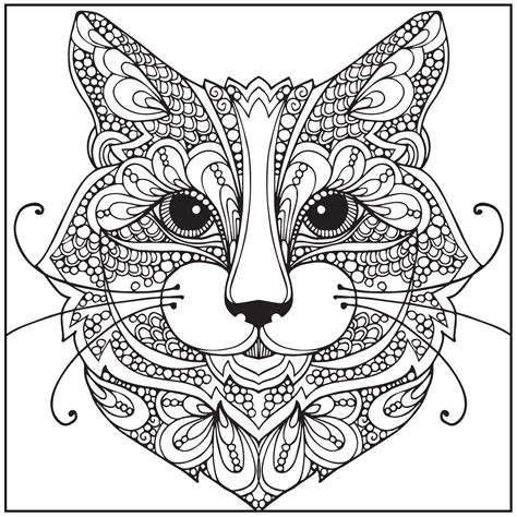 Intricate Cat Coloring Pages