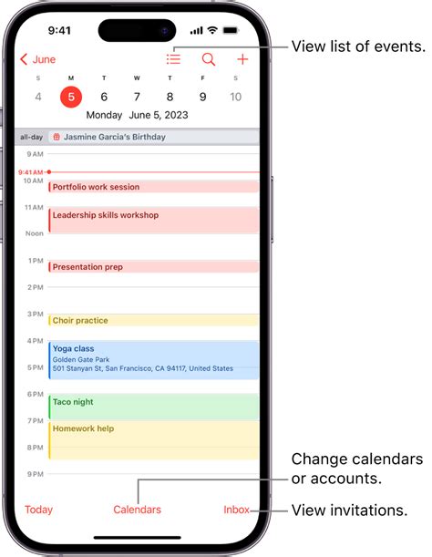 iPhone Calendar Sharing