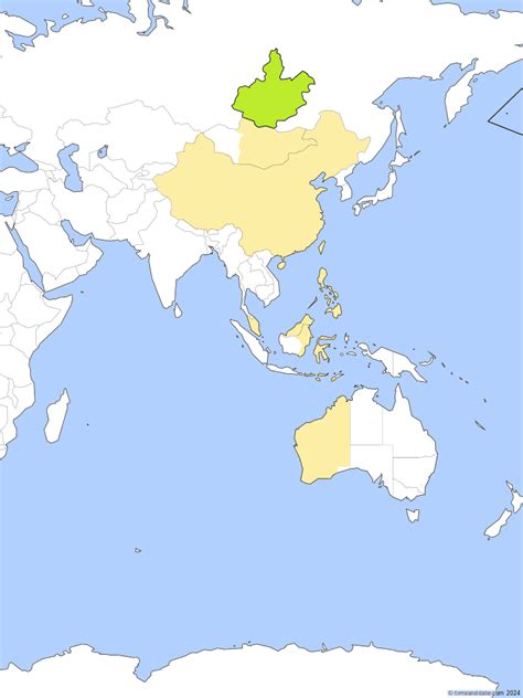 Irkutsk Time Zone Map