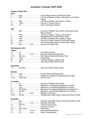 IRSC Academic Calendar Image 1