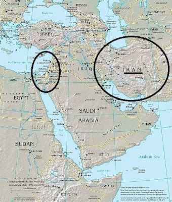 Israel to Iran Distance Map